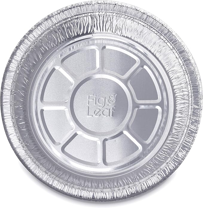 Fig & Leaf (270 Pack) Premium 9-Inch Round Foil Pans with Plastic Dome Lids l Heavy Duty l Disposable Aluminum Tin for Roasting, Baking, Cake or Cooking