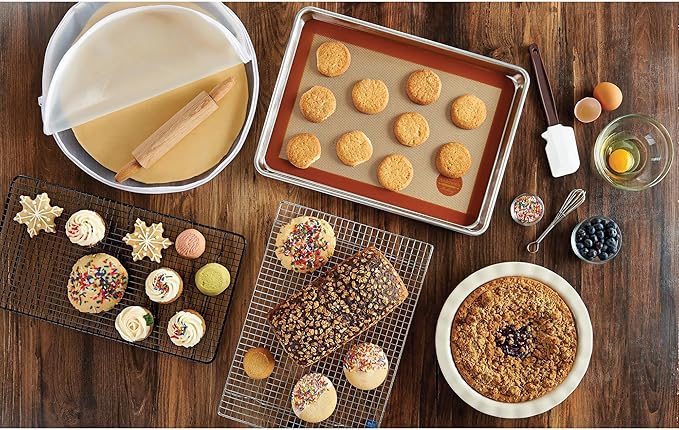 Mrs. Anderson's Baking Non-Stick Silicone Baking Mat - Reusable Oven Liner & Pastry Mat - For Breads, Cookies, Roasting & More - Baker’s Essentials - Heat-Resistant to 480°F - Baking Mat