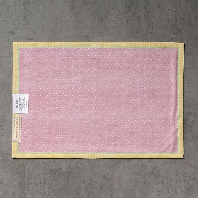 Maison d' Hermine Placemats Set of 4 Reusable 100% Cotton (13"x19") | Cloth Place Mats Washable Table Mats for Kitchen Dining Party Wedding Hotel Home Restaurant Spring Summer - Easter Zest