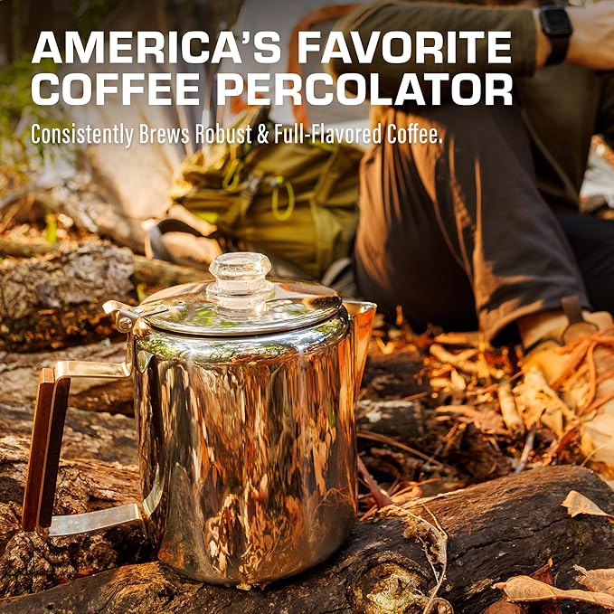 COLETTI Bozeman Percolator Coffee Pot — NO Aluminum or Plastic [6 cup]