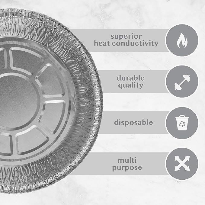 20Plasticpro 8'' Inch Round Tin Foil Pans Disposable Aluminum Pack of 20