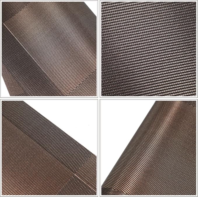 Placemats,Table Place Mats for Kitchen Dining, Heat-Resistant Anti-Skid Stain Washable PVC Table Mats, Easy to Cleaning Woven Vinyl Dinner Mats (Brown, 6 Pack)