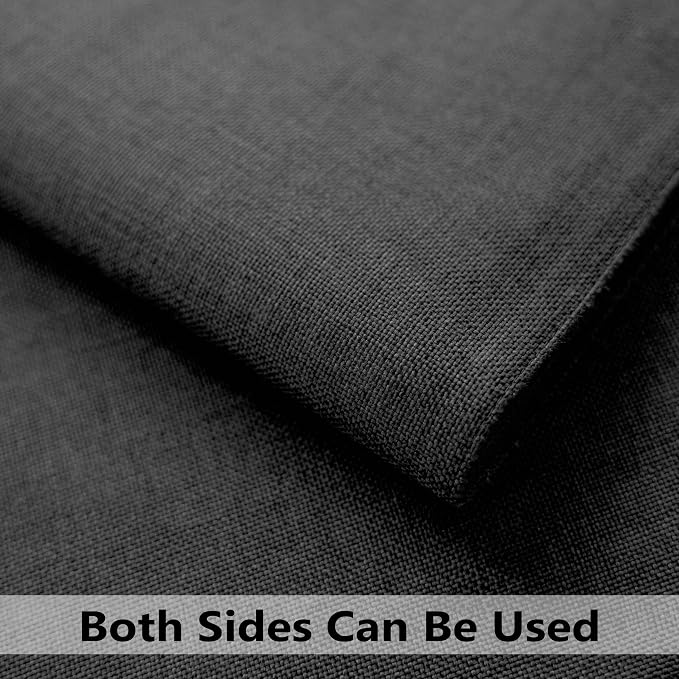Demetex Cloth Placemats Set of 6 Black Stain Resistant Place Mats Oil Proof Washable Plate Mats for Dining Table Holiday Cafe Banquet, Black