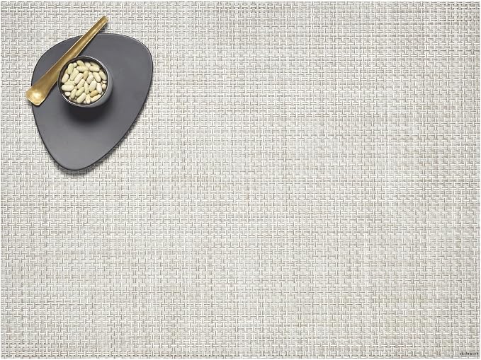 Chilewich Basketweave Placemats, Woven Rectangle Placemats Set of 4 | Reusable, Stain-Resistant, Indoor/Outdoor Tabletop Protection, Natural, 14" x 19"