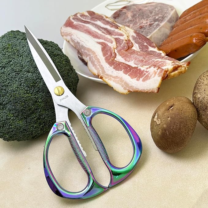 Kitchen Scissors,All Purpose Heavy Duty Kitchen Shears 7.5 Inch | Ultra Sharp Stainless Steel for Cutting Meat Vegetables Herbs BBQ, Office Fabric Craft Use