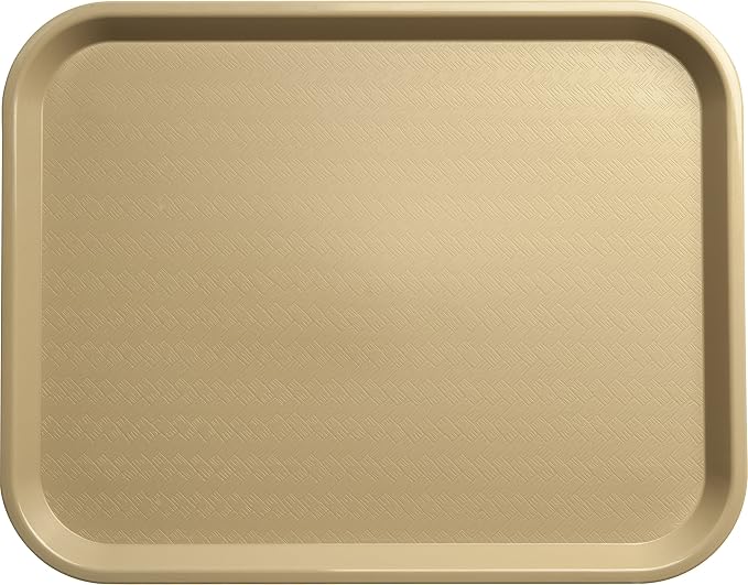 Carlisle FoodService Products Cafe Plastic Fast Food Tray, 14" x 18", Beige (Pack of 2)