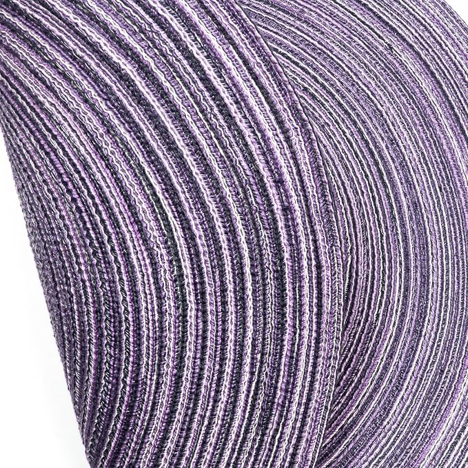 SHACOS Round Braided Placemats Set of 6 Round Placemats Cotton Blend Fabric Table Mats for Wedding Party (Light Purple, 6)