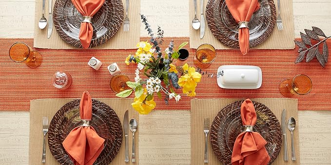 DII Variegated Tabletop Collection, Table Runner3x72, Spice