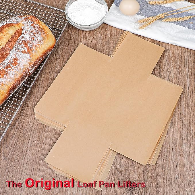Webake 200Pcs Unbleached Parchment Paper Loaf Pan Liners for Baking Bread 9x5, 1lb 1.5lb 2lb, Original Precut, Non Toxic Baking Paper