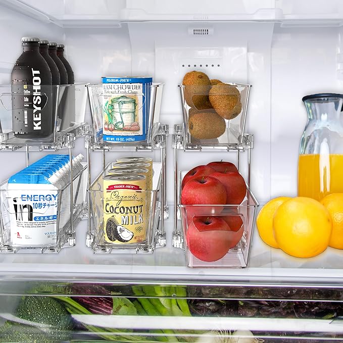 Simple Houseware 2 Tier Narrow Drawer Cabinet Pull-Out Organizer, Clear