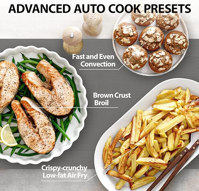 TOSHIBA Air Fryer Combo Microwave, 1.0 Cu.Ft, Black Stainless Steel | 8 in 1 with Convection & Broil, Pro Defrost, 12.4" Turntable