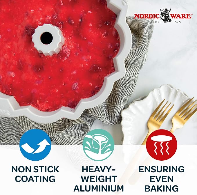 Nordic Ware Anniversary Bundt 12 Cup, Gold (Pack of 3)