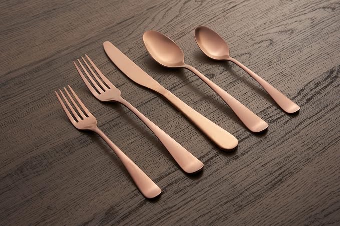 Cambridge Silversmiths Rhiannon Copper Satin 20-Piece Flatware Set, Service for 4