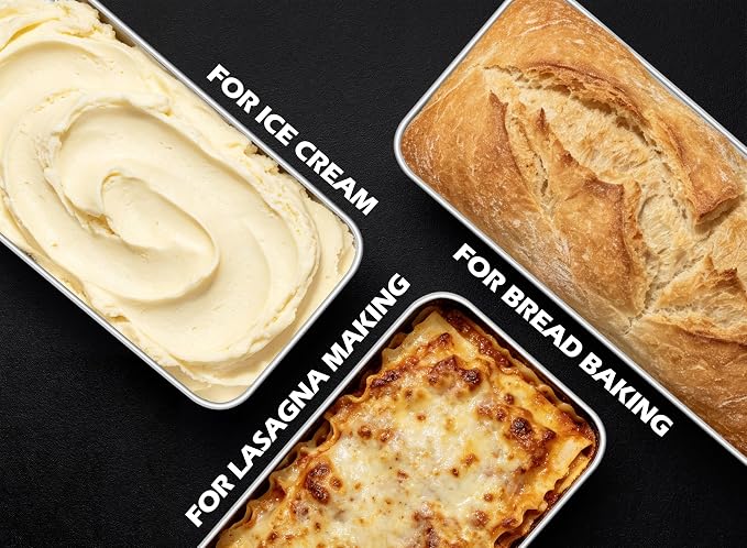Leonyo 12x5IN Large Stainless Steel Loaf Pans for Baking Bread, 2 Pack | Non-Toxic Long Rectangular Metal Sandwich Bread Loaf Pans Tin for Homemade Meatloaf Sourdough Bread, Dishwasher Safe