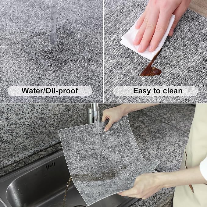 Homaxy PU Faux Leather Placemats for Dining Table, Set of 4, Black & White | Waterproof Wipeable Washable Table Mats, Easy to Clean Anti-Slip Place Mats, 11.8" x 17"