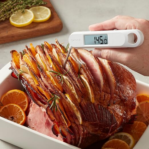 Taylor Folding Stem Display Food Instant Read Digital Thermometer, 0.7 Inch LCD Readout, White (1476WH)