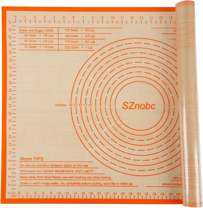 Silicone Pastry Mat 28X20 inch Baking Mat for Rolling Dough | Perfect for Dough, Pastry, Pie Crust, Fondant, Cookies, Bread, Pasta/Pizza,Pastry Board, Kitchen Counter Mat