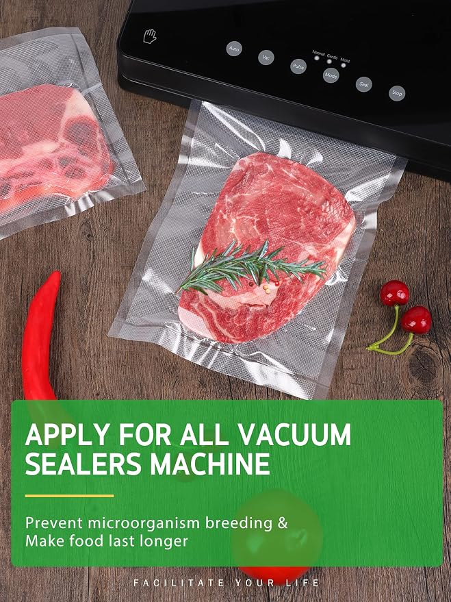 Syntus Vacuum Sealer Bag for Food, 1 Roll 11" x 20' and 1 Roll 8" x 20' | 2 Pack, BPA Free, Custom Size, Heave-duty, Durable, Sous Vide Cooking Freezer Microwave Safe, Works with All Vacuum Sealers