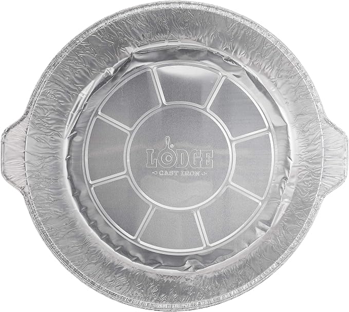Lodge Silver 12 Inch Aluminum Foil Dutch Oven Liner - 100% Recyclable Dutch Oven Liner - Easy Camp Cooking Cleanup - 12 Pack