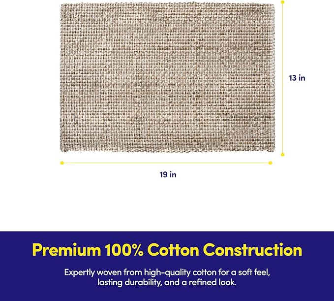 Sweet Home Collection 100% Cotton Placemats for Dining Room Rectangle Two Tone Woven Fabric 13" x 19" Soft Durable Table Mat Set, Set of 4, Eggshell
