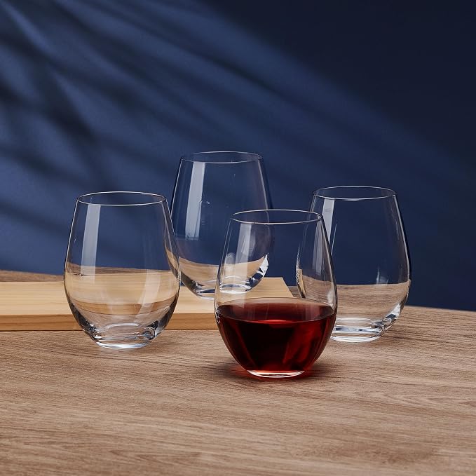 Mikasa Samantha Stemless Wine Glass, Set Of 4, 21 Ounce