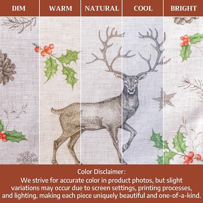 Maison d' Hermine Placemats Set of 4 Reusable 100% Cotton (13"x19") | Cloth Place Mats Washable Table Mats for Kitchen Dining Party Wedding Hotel Home Thanksgiving Christmas - Christmas Dew