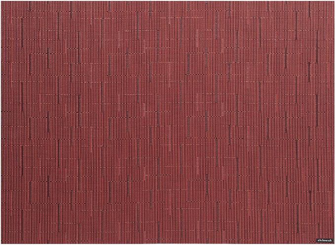 Chilewich Bamboo Placemats Set of 4, Woven Rectangle Placemats | Reusable, Stain-Resistant, Indoor/Outdoor Tabletop Protection, 19" x 14", Cranberry