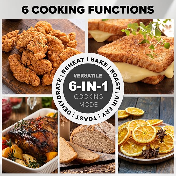 Nuwave Brio Plus 7QT Air Fryer, Extra Crispy Results w/Less Oil, PFAS-Free | Non Toxic, Odor-Free, More Even, 100 One-Touch Presets, 6-in-1: Air Fry, Bake, Roast, Toast, Dehydrate & Reheat, 50°F–400°F