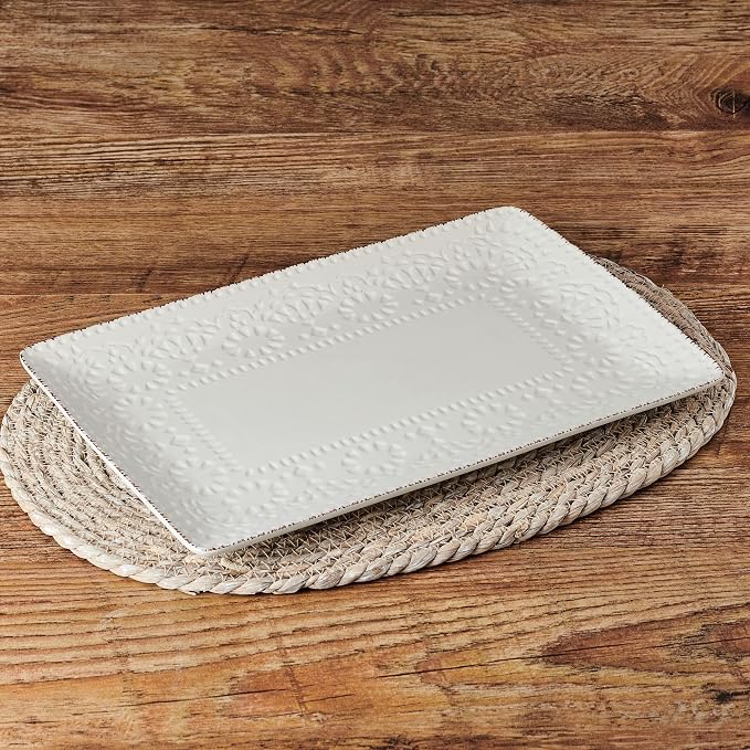 Pfaltzgraff Chateau Serve Platter, 14.25 Inch, Blue and White,Cream