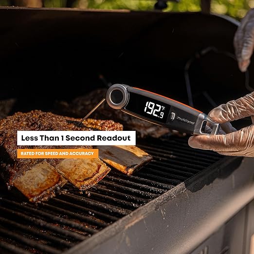 Finaltouch X10 Instant Read Digital Meat Thermometer NSF Certified | Waterproof Professional for Cooking Grilling BBQ Baking Candy Oil with Rotating Probe and Backlit Display (Royal Navy)