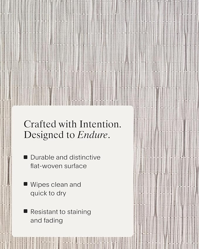 Chilewich Bamboo Placemats Set of 4, Round Woven Placemats | Reusable, Stain-Resistant, Indoor/Outdoor Tabletop Protection, 15", Chalk