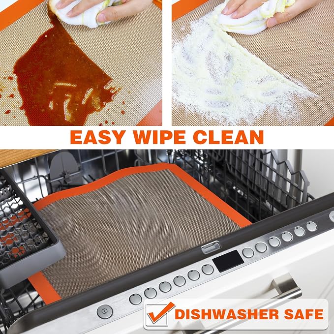 Best German Silicone Baking Mats - 8 inch | Set of 2 Square Non-Stick Reusable Air Fryer Linner, Non Slip, BPA Free, PFOA Free, Non-toxic, Dishwasher Safe
