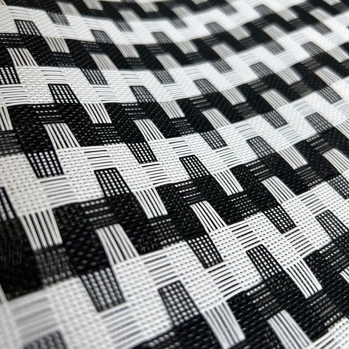WAZAIGUR Placemats Set of 8, Woven Vinyl Table Placemats, Black White | Placemat, Blending Color Durable Washable Place Mats Indoor Outdoor Heat-Resistant Anti-Skid Kitchen Dining Table Mats