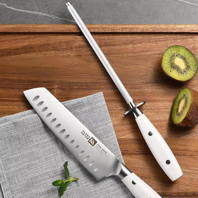 Stahl 19-Piece German Steel Kitchen Knife Block Set (White) | Premium Knife Set, Long-Lasting Sharpness, Versatile Knife Choices, Space-Saving Block, Ideal For Food Prep & Large Gathering
