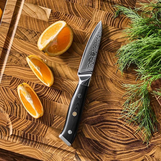 KYOKU Paring Knife - 3.5" - Shogun Series - Japanese Style VG10 Steel Core Damascus Blade - with Sheath & Case