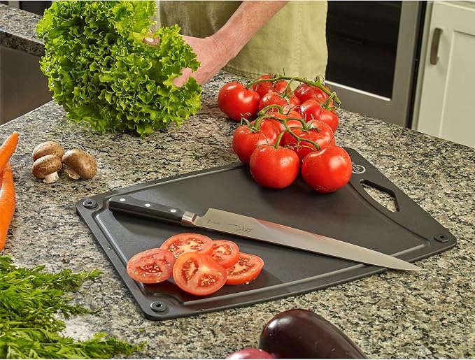 Mercer Culinary Composite Cutting Board-17 1/4" X 11 3/4", with Non Slip Feet and Juice Groove, Black