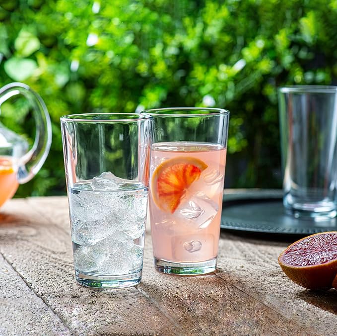 Drinking Glasses - Set of 10-16oz. Margarita Glass Cups - Dishwasher Safe Cocktail Clear Heavy Base Tall Beer Glasses, Water Glasses, Bar Glass, Wine, Juice, Iced Tea