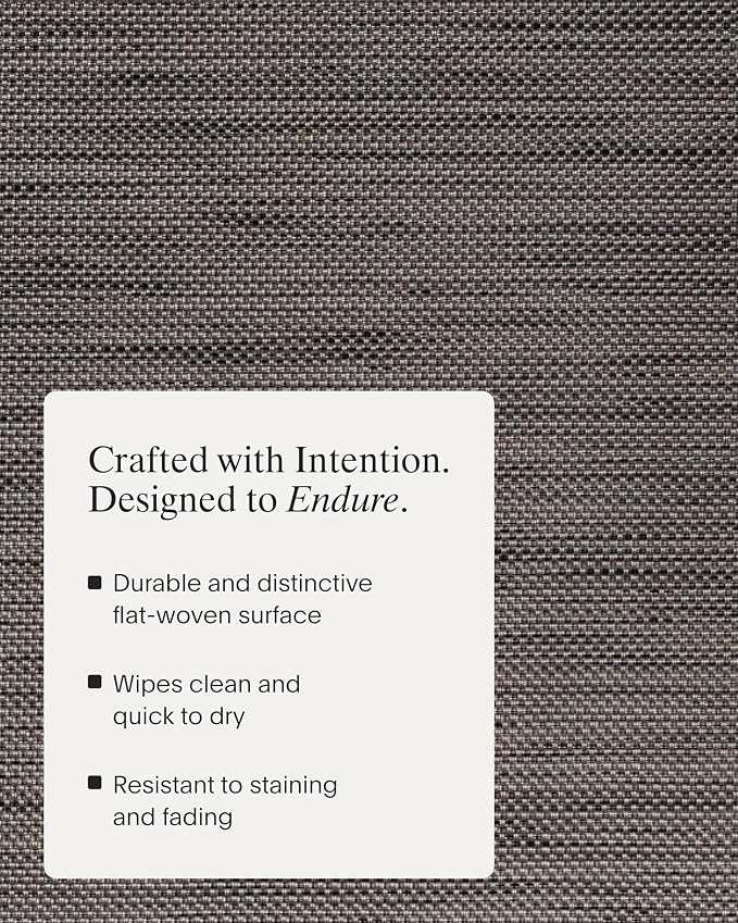 Chilewich Mini Basketweave Placemats, Woven Rectangle Placemats Set of 4 | Easy Care Woven Tabletop Textiles, Indoor/Outdoor, Light Grey, 19" x 14"