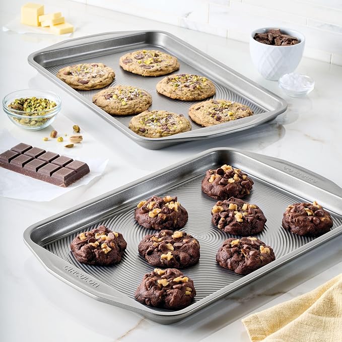 Circulon Nonstick Bakeware Set, Cookie Sheets for Baking Nonstick, 2-Piece, Gray
