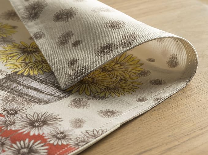 Maison d' Hermine Placemats Set of 4 Reusable 100% Cotton (13"x19") | Cloth Place Mats Washable Table Mats for Kitchen Dining Party Wedding Hotel Home Thanksgiving Christmas - Bagatelle
