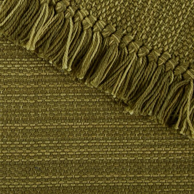 DII Variegated Tabletop Collection, Placemat Set3x19, Olive Green, 6 Piece