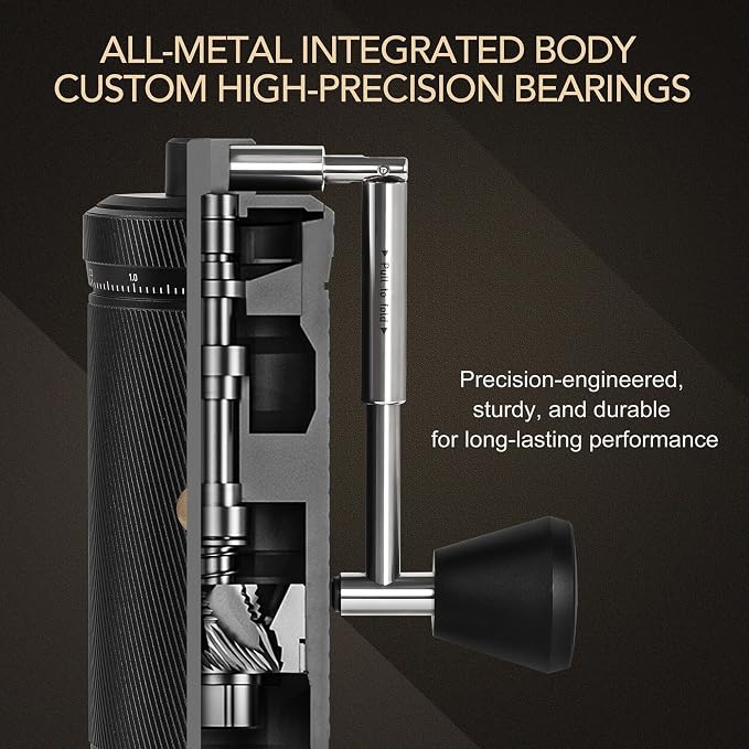 TIMEMORE Chestnut S3 Coffee Grinder with External Point to Point Precision Digital Adjustment, Stainless Steel S2C890 Burr, 30g Capacity, Suitable for Travel/Camping.(S3 Black)