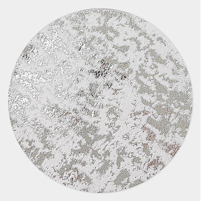 Snowkingdom Silver Disposable Placemats Set of 100 Foil Mesh 13 Inch Round Table Mates Bulk 100 Pack Silver Doilies for Dining Table Wedding Birthday Party Holiday Home Decoration