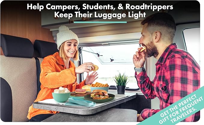 FOODLE Wheat Straw Dinnerware Set - RV, Camping, Picnic Plates Cups & Bowls | BPA-Free & Safety Tested - Microwave & Dishwasher Safe - Lightweight & Unbreakable Dishes - Great for Kids & Adults - For 4