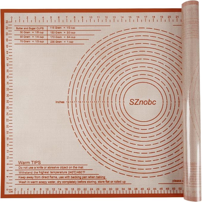Silicone Pastry Mat 36X24 inch Baking mat Perfect for Dough, Pastry, Pie Crust, Fondant, Cookies, Bread, Pasta/Pizza,Pastry Board, Kitchen Counter Mat