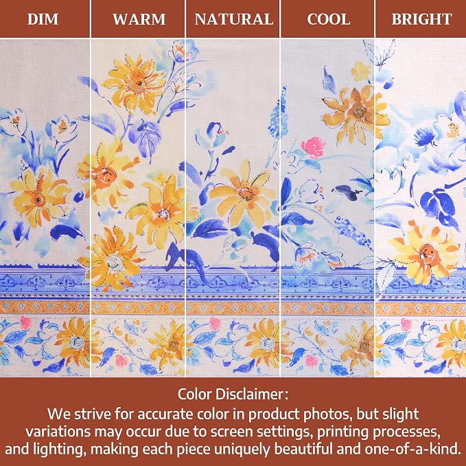 Maison d' Hermine Placemats Set of 4 Reusable 100% Cotton (13"x19") | Cloth Place Mats Washable Table Mats for Kitchen Dining Party Wedding Hotel Home Restaurant Spring Summer - Girassol
