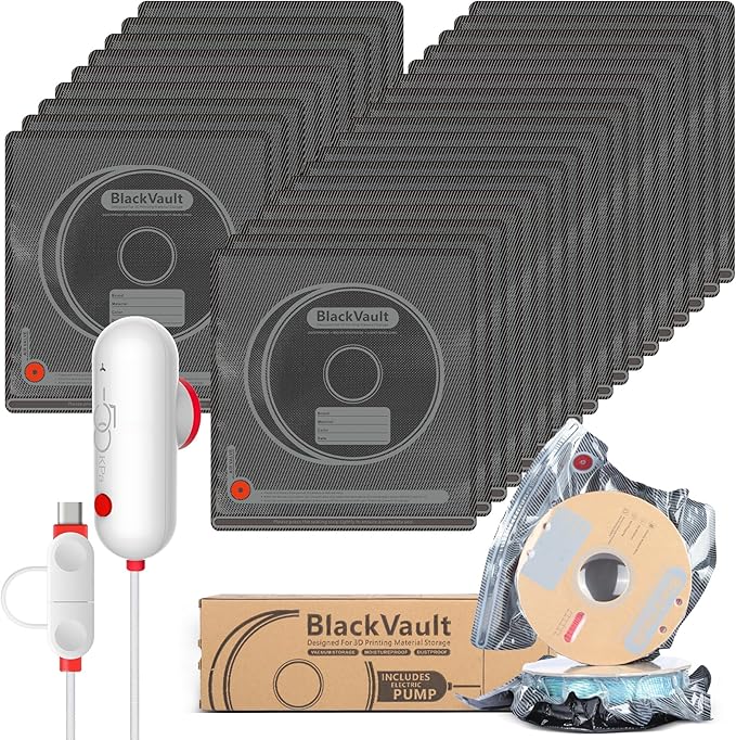 Vacbird 30pcs Filament Storage Bags Light-Proof Vacuum Storage Kit with USB Pump, 3D Printer Filament Vacuum Sealed Bags for Keeping Dry, Plus Size 32X34cm