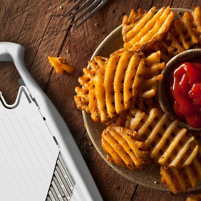 BORNER Wave waffle PowerLine | Vegetable Grater Börner - Quality Made in Germany, Color:White