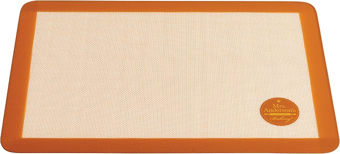Mrs. Anderson's Baking Non-Stick Silicone Baking Mat - Reusable Oven Liner & Pastry Mat - For Breads, Cookies, Roasting & More - Baker’s Essentials - Heat-Resistant to 480°F - Big Baking Mat
