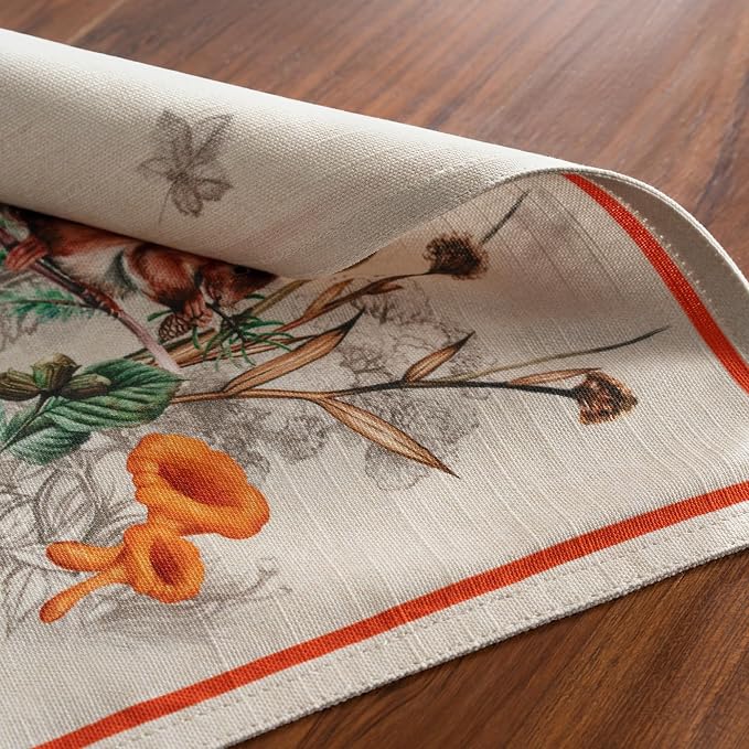 Maison d' Hermine Placemats Set of 4 Reusable 100% Cotton (13"x19") | Cloth Place Mats Washable Table Mats for Kitchen Dining Party Wedding Hotel Home Thanksgiving Christmas - Recolte